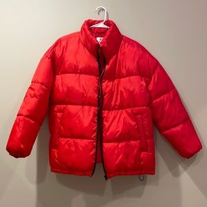 Red puffer jacket. Only wore once.